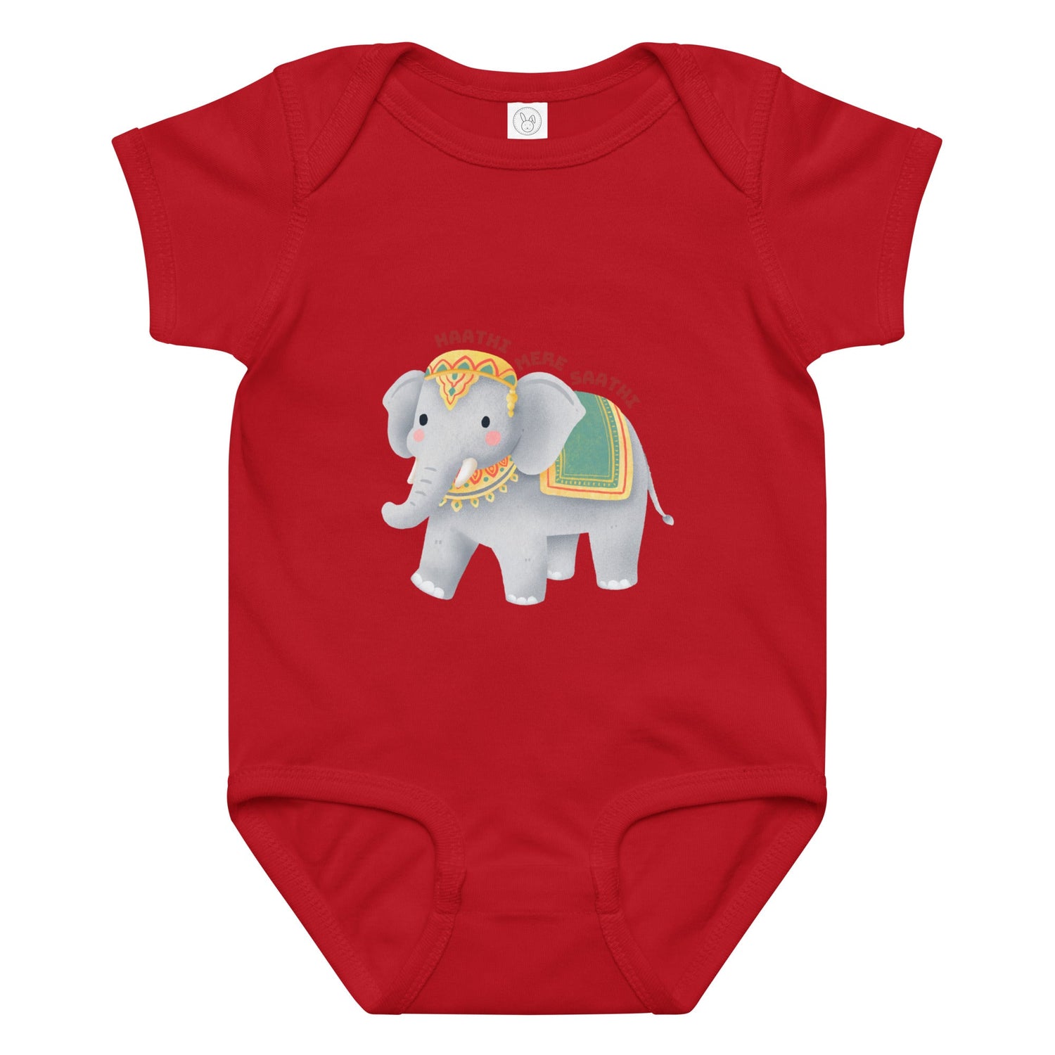 Indian elephant on a baby onesie